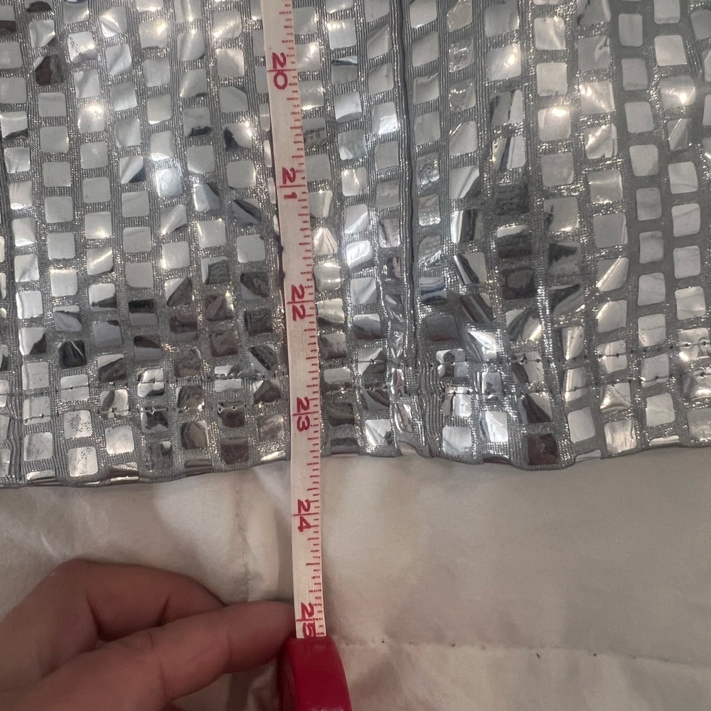 Shiny Shiny Silver Zip Up Jacket View 6